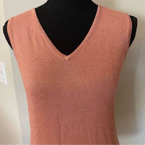 Kasper Medium Knit Sleeveless Metallic Top - Picture 4 of 11